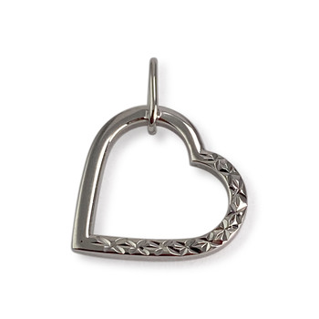Pendentif d'occasion or 750 blanc coeur