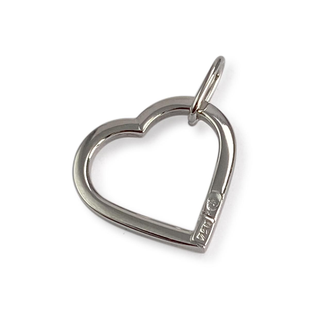 Pendentif d'occasion or 750 blanc coeur - vue 2