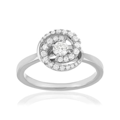 Bague d'occasion or blanc diamant