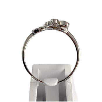 Bague d'occasion or 750 blanc fleur diamants