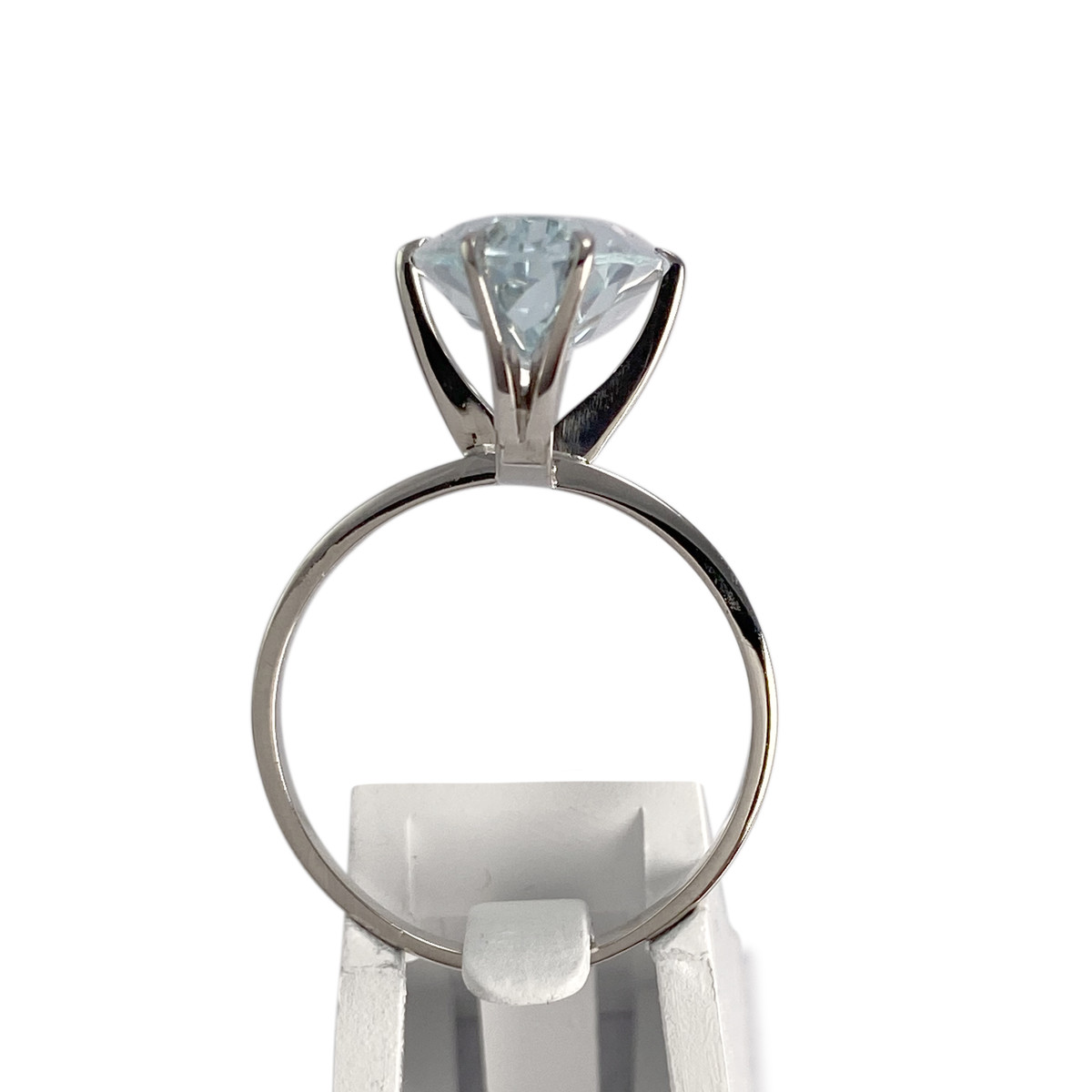 Bague d'occasion or 750 blanc aigue marine - vue 3