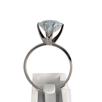 Bague d'occasion or 750 blanc aigue marine