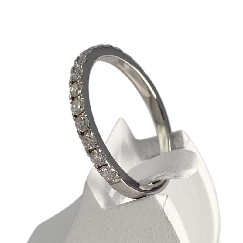 Bague d'occasion or 375 blanc diamants - vue 2