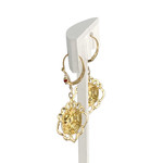 Boucles d'oreilles d'occasion or 750 jaune rubis synthetiques - vue 2