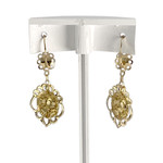 Boucles d'oreilles d'occasion or 750 jaune rubis synthetiques - vue 3
