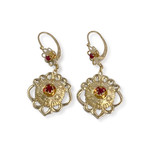 Boucles d'oreilles d'occasion or 750 jaune rubis synthetiques - vue 4