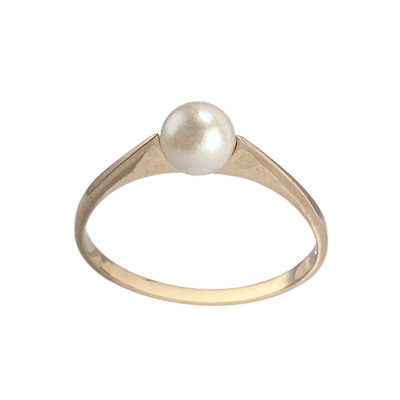 Bague d'occasion or 750 jaune perle de culture