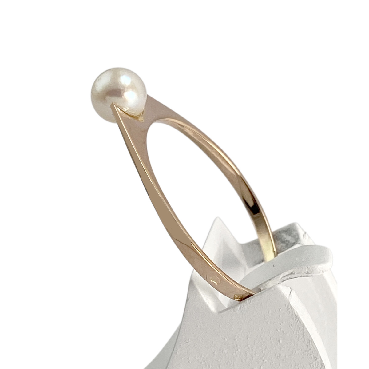 Bague d'occasion or 750 jaune perle de culture - vue 2