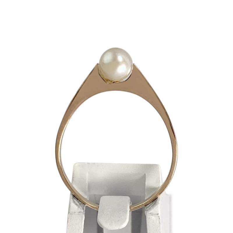 Bague d'occasion or 750 jaune perle de culture - vue 3