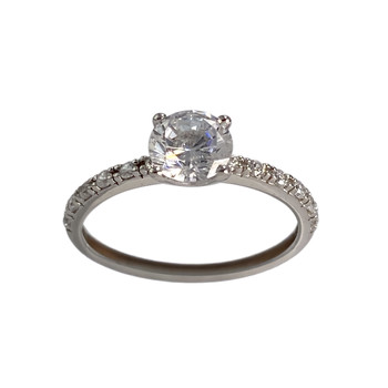 Bague d'occasion or 375 blanc zirconias