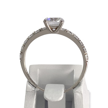 Bague d'occasion or 375 blanc zirconias