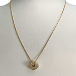 Collier d'occasion or 750 jaune coeur maille forcat zirconias - vue 2