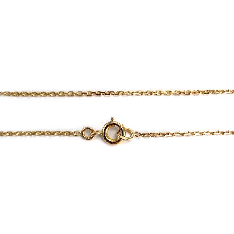 Pre-owned 750 yellow gold heart-shaped forcat-link necklace with cubic zirconias - view 3