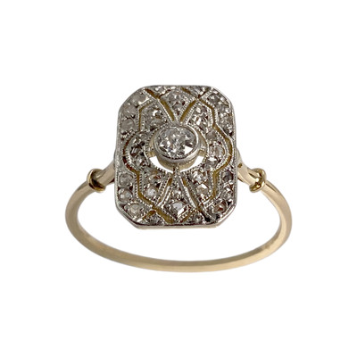 Bague d'occasion  or 750 2 tons diamants - vue 1