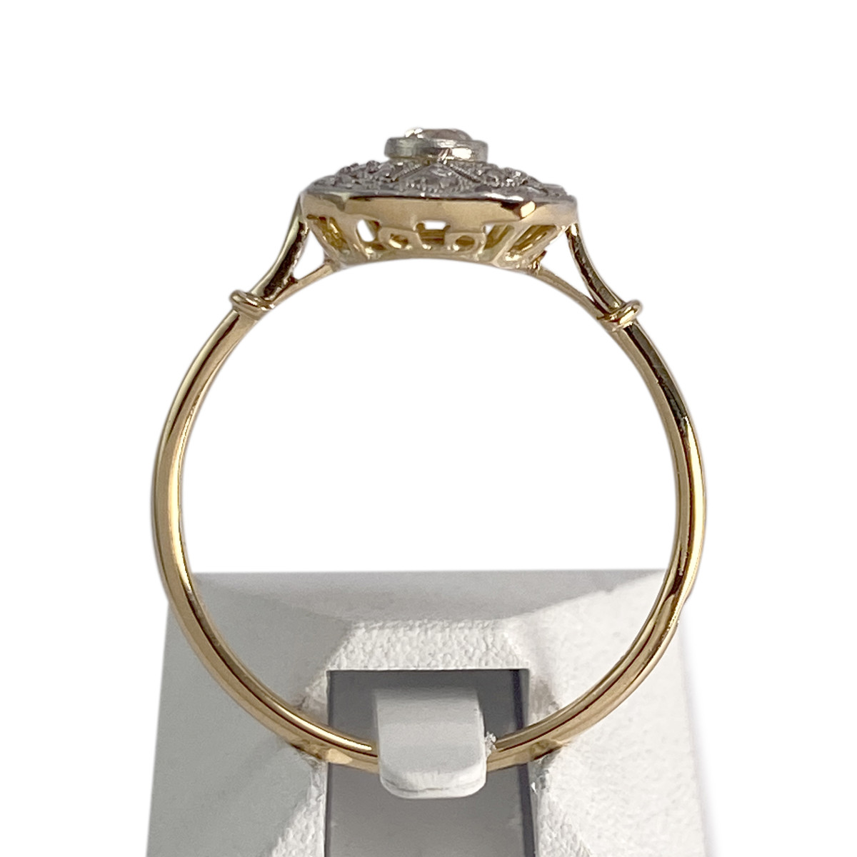 Bague d'occasion  or 750 2 tons diamants - vue 3