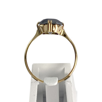 Tweedehands gouden ring 750 geel hematiet