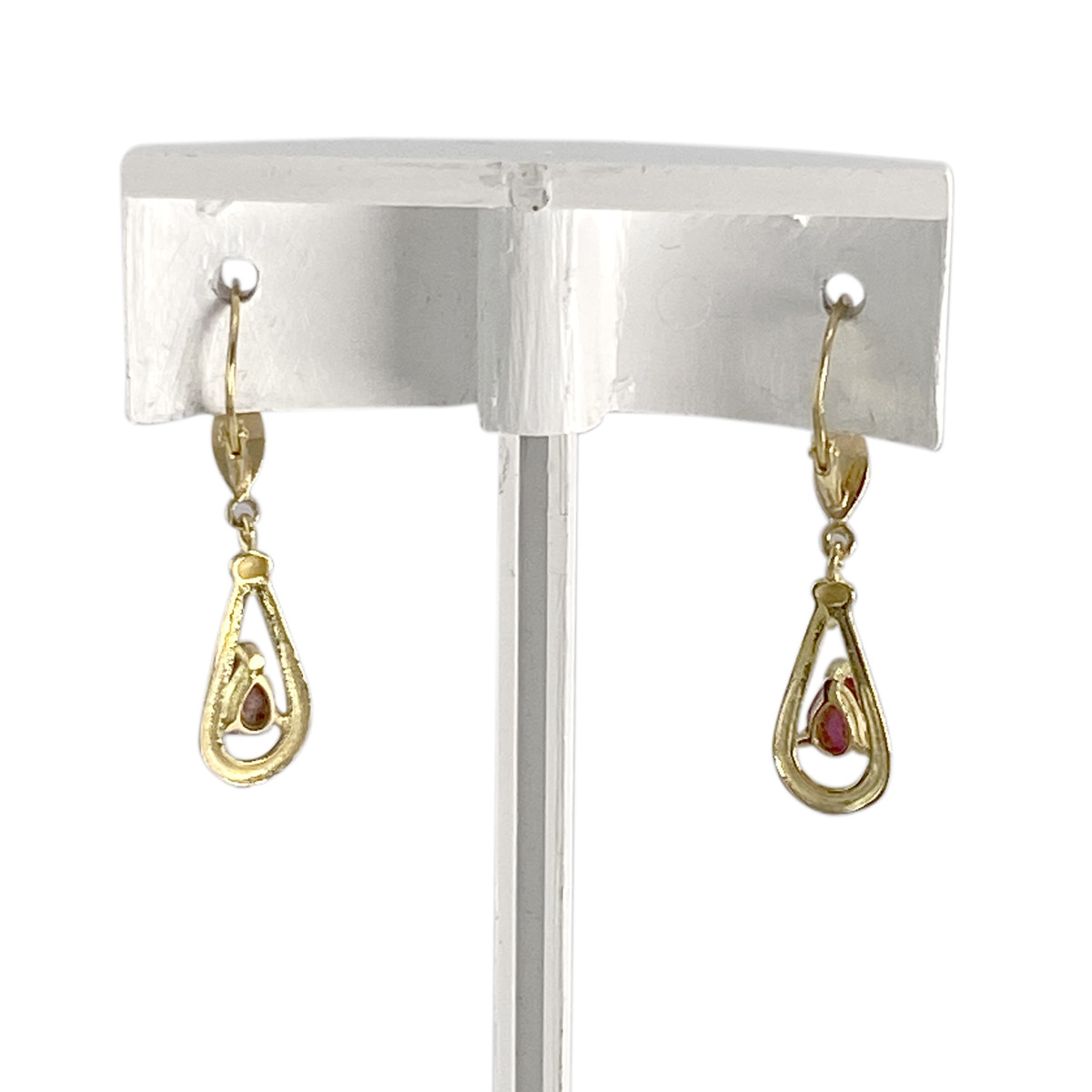 Boucles d'oreilles d'occasion or 585 jaune rubis - vue 3