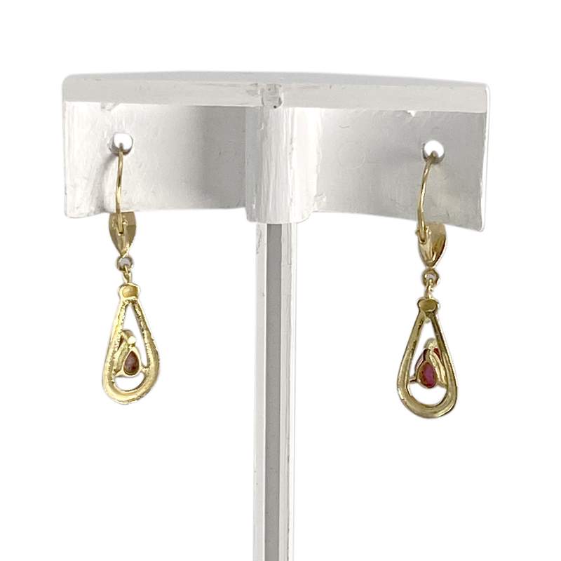 Boucles d'oreilles d'occasion or 585 jaune rubis - vue 3