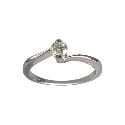 Solitaire d'occasion or 750 blanc diamant