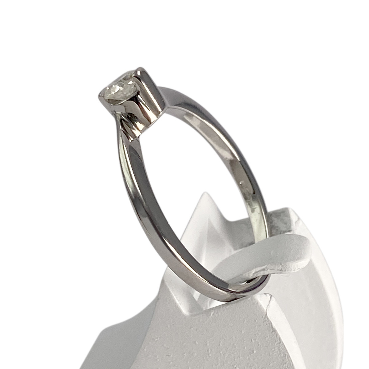 Solitaire d'occasion or 750 blanc diamant - vue 2