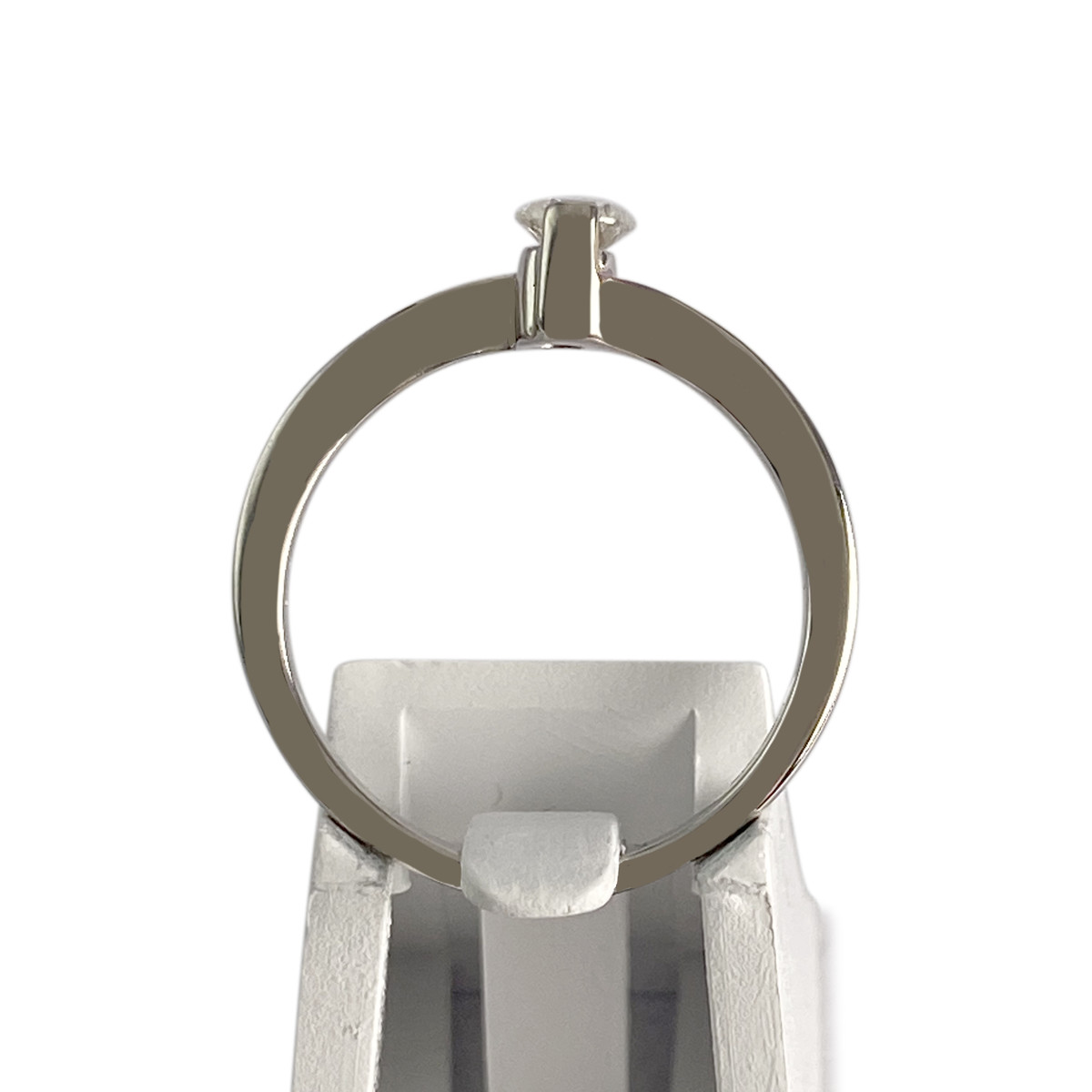 Solitaire d'occasion or 750 blanc diamant - vue 3
