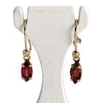 Boucles d'oreilles d'occasion or 750 jaune diamant grenat - vue 1
