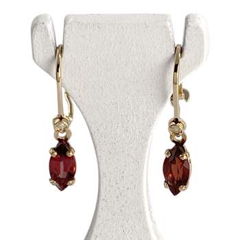 Boucles d'oreilles d'occasion or 750 jaune diamant grenat