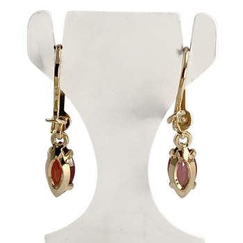 Boucles d'oreilles d'occasion or 750 jaune diamant grenat