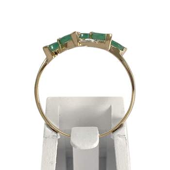 Bague d'occasion  or 750 2 tons diamants émeraudes