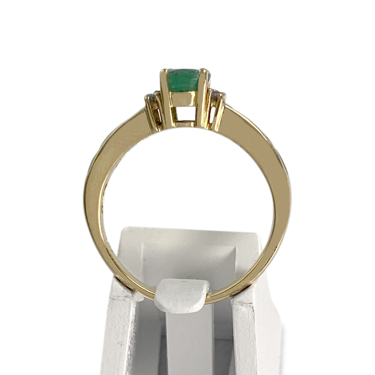 Bague d'occasion  or 750 2 tons émeraudes  diamants - vue 3