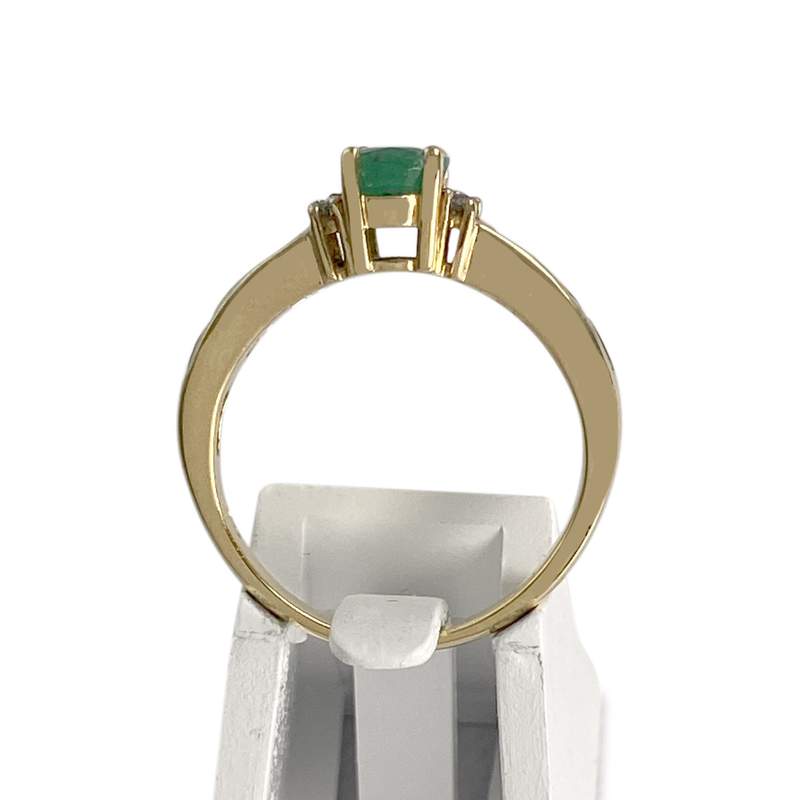 Bague d'occasion  or 750 2 tons émeraudes  diamants - vue 3