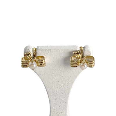 Boucles d'oreilles d'occasion or 750 jaune perles de culture