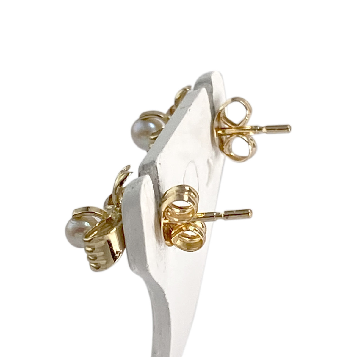 Boucles d'oreilles d'occasion or 750 jaune perles de culture - vue 2