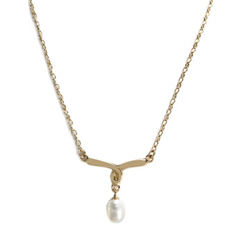 Collier d'occasion or 375 jaune perle d'eau douce