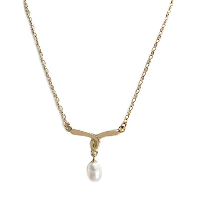 Collier d'occasion or 375 jaune perle d'eau douce - vue 1
