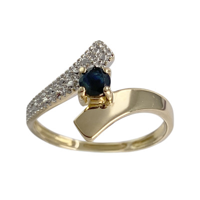 Bague d'occasion  or 2 tons 750 saphir
