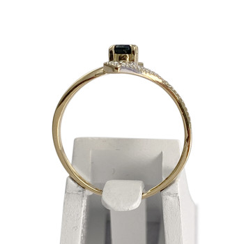 Pre-owned 750 two-tone gold ring with sapphire