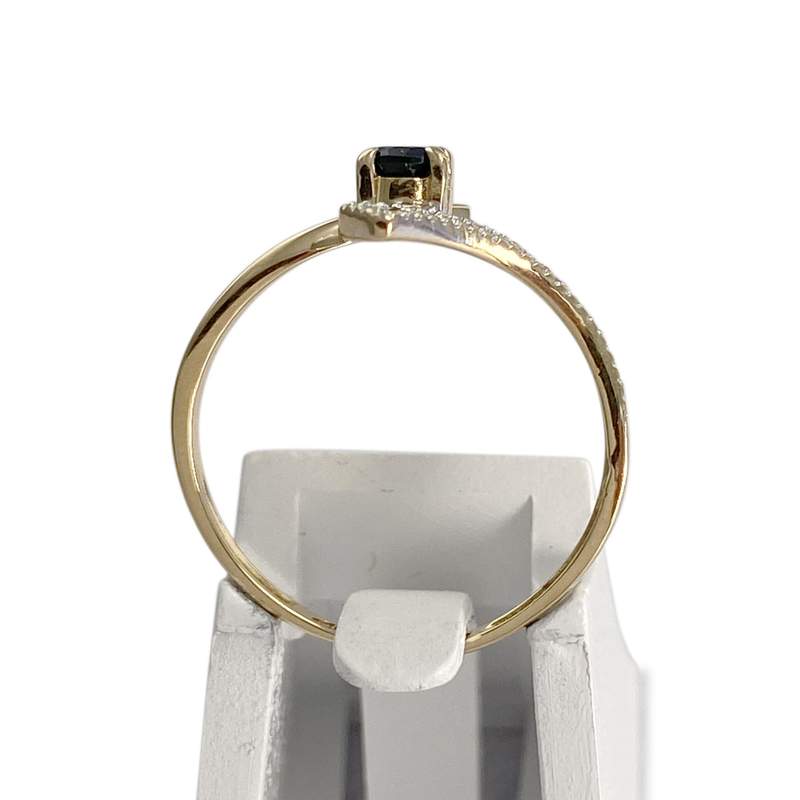 Bague d'occasion  or 2 tons 750 saphir - vue 3