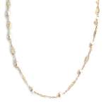 Collier d'occasion en or jaune 750, maille filigrane, perles de culture, 50 cm - vue 1