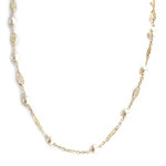 Collier d'occasion or 750 jaune maille filigrane perle de culture - vue 1