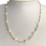 Collier d'occasion en or jaune 750, maille filigrane, perles de culture, 50 cm - vue 2