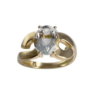 Bague d'occasion or 750 jaune aigue marine - vue 1