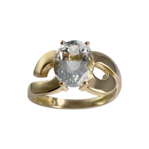 Bague d'occasion or 750 jaune aigue marine