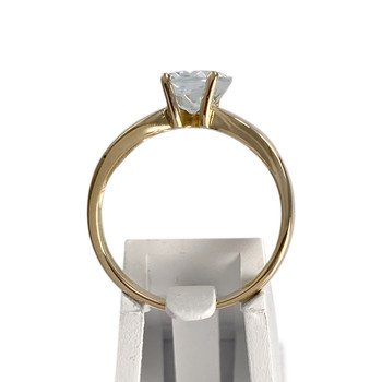 Tweedehands gouden 750 gele aquamarijn ring
