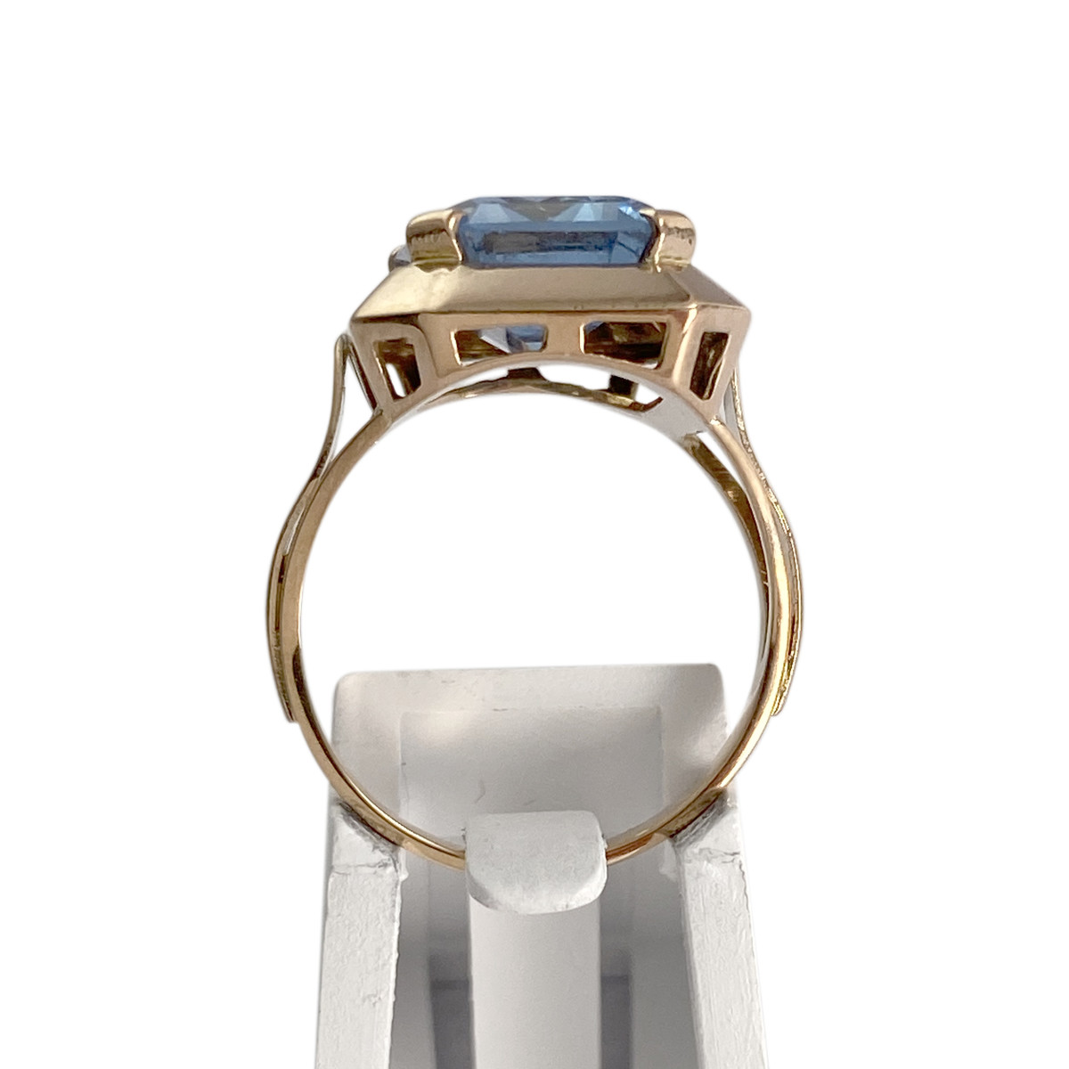 Bague d'occasion or 750 jaune spinelle synthetique - vue 3