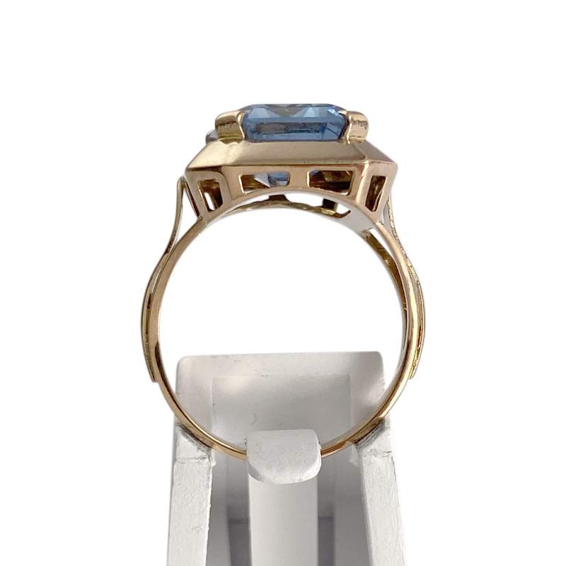 Bague d'occasion or 750 jaune spinelle synthetique - vue 3