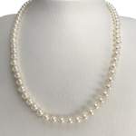 Pre-owned 750 yellow gold necklace with Japanese cultured pearls, 50 cm - View 2