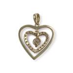 Pendentif coeur d'occasion or 375 jaune zirconias - vue 2