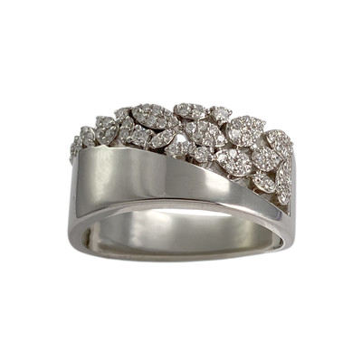 Bague d'occasion or 375 blanc diamant