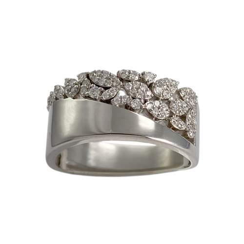 Bague d'occasion or 375 blanc diamant
